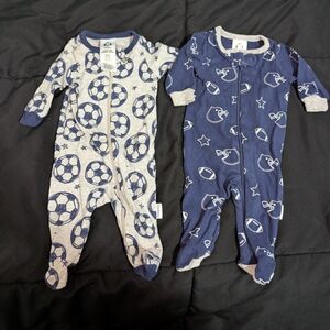 Carter's Navy and Light Gray Soccer Print Footies